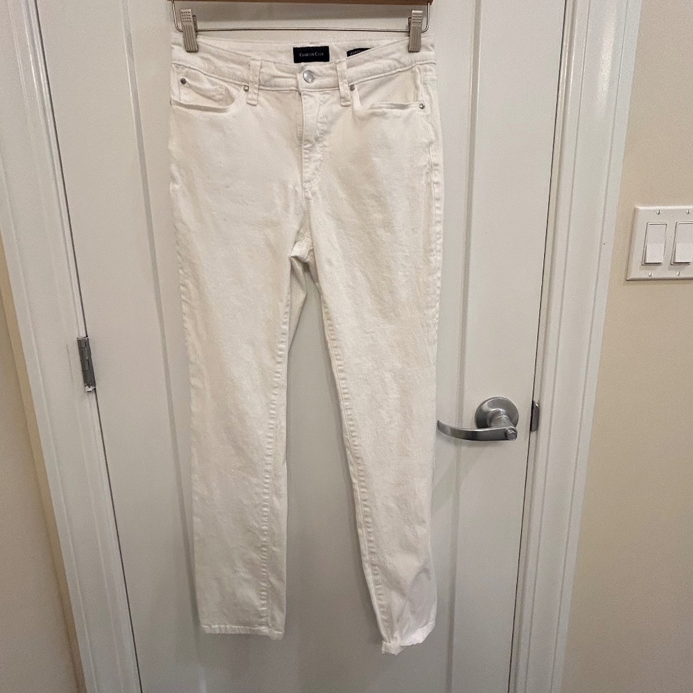 Charter Club Lexington Straight Size 6 White Jeans